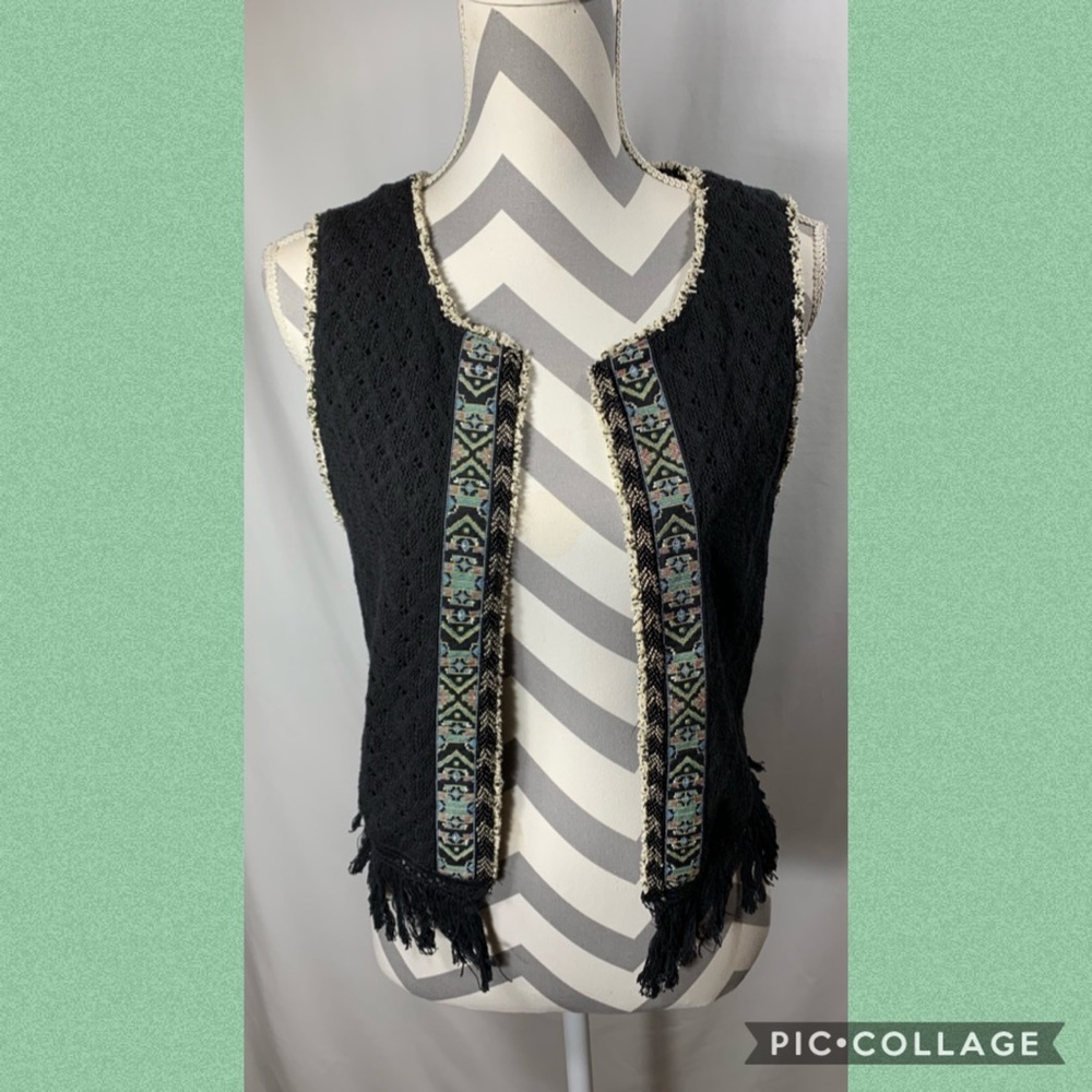 Miss Me Beaded Embroidered Fringe Vest - Picture 2 of 8